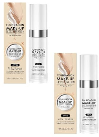 Flüssige Foundation, Concealer Abdeckung, Lang Anhaltende, Makelloses Make-up für die Farbwechselnde Grundierung, Warm Skin Tone Foundation,Feuchtigkeitsspendende Basis-Concealer Abdeckung (2, 1)