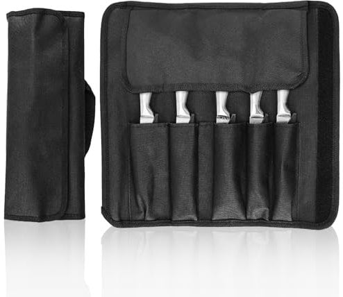 MADGININE Knife Roll Bag - Knife Bags for Chefs, Black