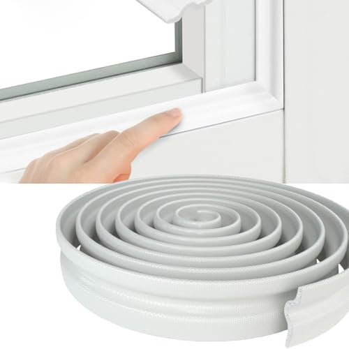 SIGANDG 5M Blanca Burlete Puerta Ventanas Entrada Corredera InsonorizacióN AnticolisióN Espuma Autoadhesivo,Tira Sellado Exterior Acustico Cinta Aislante Ventanas Prueba Viento Termico Antipolvo