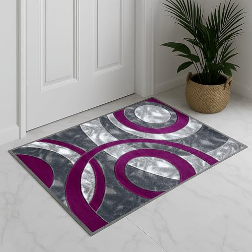 Trendy Realm Twilight Door Mat - Non-Slip Washable Doormat, Suitable for Indoor/Outdoor Use, Heavy Duty Dirt Trapper and Water Absorbent – (Purple, 50x80 cm)