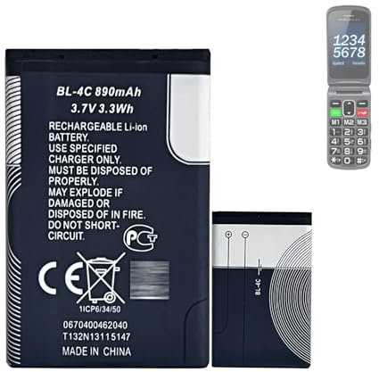 HIGHAKKU Batteria di ricambio BL-4C compatibile con Brondi Amico Flip+ NO: W3 telefono cellulare smartphone telefono