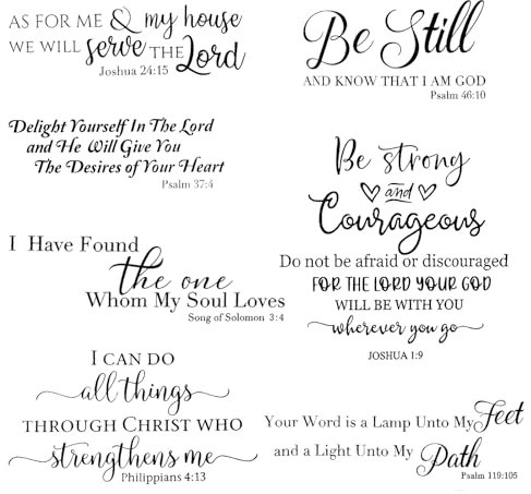 ElevateTech 7 Pcs Bible Verse Wall Stickers, Vinyl Inspirational Quote Scripture Wall Stickers Wall Decals Religious Motivational Wall Decor Wall Art Decor for Bedroom Living Room