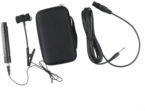 ComfyHarbor Microfono omnidirezionale a clip per sassofono, violino, chitarra elettrica, opzioni a 3 pin e 4 pin, include custodia e cavo da 5 m, suono chiaro per spettacoli dal vivo (A)