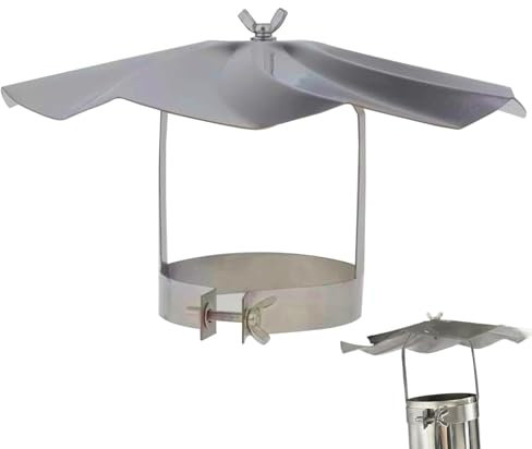 Kaminschornstein, Kapuze zum Kochen von Rohren, Kegelhut mit Edelstahlkamin | Schutz von Schneepulver für externe Kaminkanone, Topper mit Röhre für ST