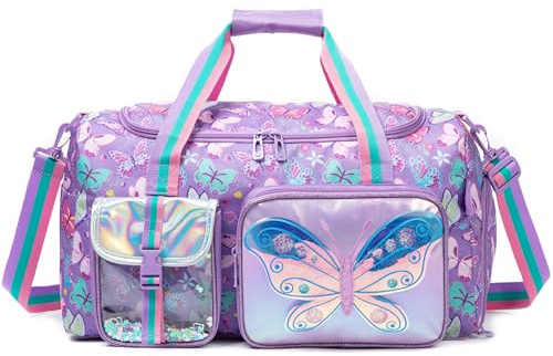 HTgroce Borsa Sport Bambina- Borsone da Viaggio con Scomparto per Scarpe