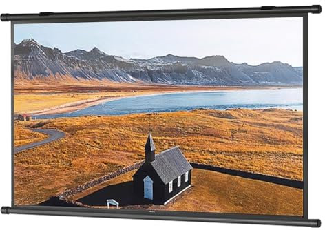 Beamer Leinwand 72 Zoll, Portable Beamer Leinwand Verdickter Anti-Licht Leck Vorhang für Gaming Heimkino, Tragbare Tisch-Leinwand Wand - Oder Deckenmontage, Rolloleinwand Projektionswand(4:3,60)