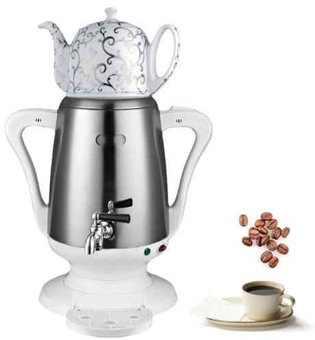 LIULIQ 4L Electric Turkish Coffee Maker, Double Wall Stainless Steel Kettle with Anti Scald Handle, Auto Shut Off & Boil Dry Protection, Keep Warm Function for Coffee, Scented Tea, Turkish Tea