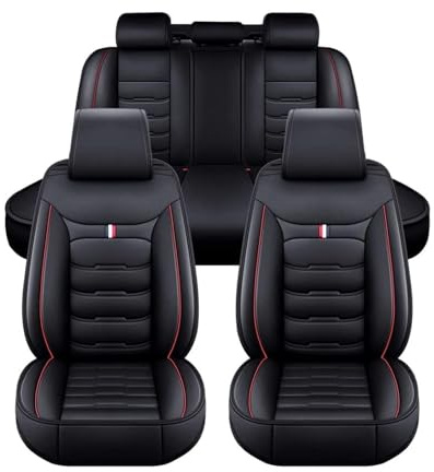 YXFCD Auto Sitzbezüge für Dacia Duster 2000-2014 2015 2016 2017 2018 2019 2020 2021 2022 2023 2024, Leder Sitzbezüge Vorne und Hinten 5 Stück Sitzbezüge Auto UniversalSet Wasserdichtes Rutschfestes