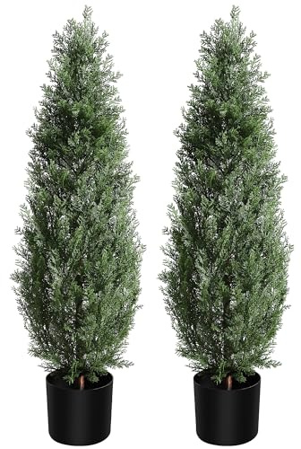 Garvee Topiaire Artificiel Cèdre, Plante Artificielle Réaliste, Faux Cyprès Arbre Décoration Extérieur & Intérieur, Maison, Terrasse, Jardin, Balcon, Bureau (1 pcs)