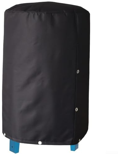 Feeshoppher 600D Outdoor Wasserpumpe Isolierung Abdeckung für Springbrunnen Drucktanks, Wetterfeste Schutzhülle mit Kordelzug für Gartenbrunnenausrüstung, 61 x 86 cm, Schwarz