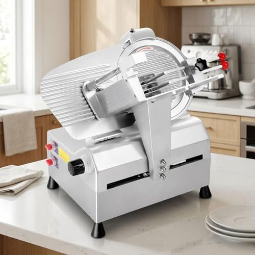 Affettatrice Automatica per Carne Da 30 Cm (12 Pollici), Professionale, Da 800 W, Con Doppio Motore Completamente Automatico, Spessore Regolabile Da 0 a 18 Mm, Ideale per Ristoranti