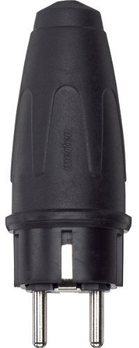 Merten 122151 Gummi-SCHUKO-Stecker, schwarz (3X Gummi-SCHUKO-Stecker)
