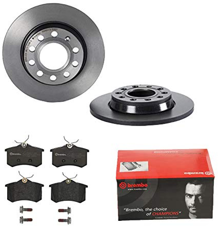 2 Bremsscheiben Voll 255 mm + Bremsbeläge Hinten von Brembo Voll (1420-53597) Bremsensatz Bremsanlage Bremsen-Kit,Bremsenset, Bremsscheiben, Bremsbeläge, Bremsen-Set, Beläge, Bremsbelag,