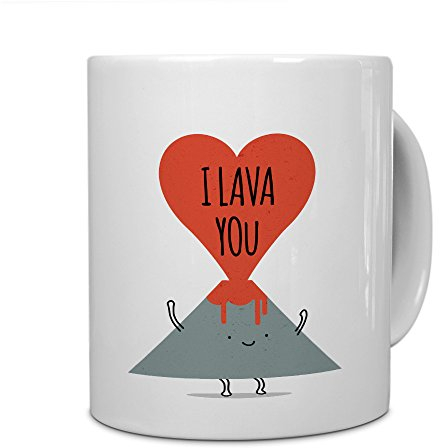 printplanet Tasse mit Spruch: I Lava You - Kaffeebecher, Mug, Becher, Kaffeetasse - Farbe Weiß