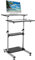 Techly 102833 Postazione di Lavoro Carrello PC Laptop con Mensole Altezza Regolabile Nero/Argento