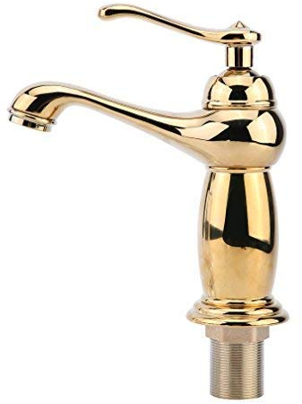 Hehilark Retro Nostalgie Einhebel Wasserhahn Mischbatterie Spültischarmatur Küchenarmatur Bad Waschbecken Armatur Mischbatteri Messing Armatur (Gold)