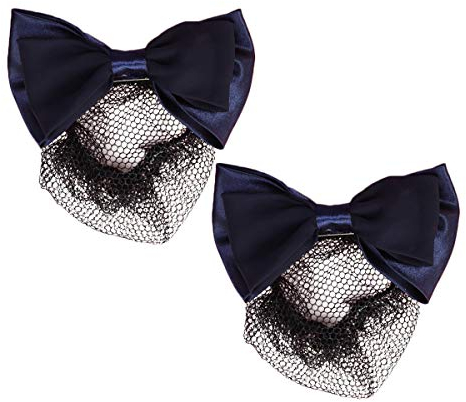 SUPVOX Haar Snood Netz Haarspange Zweiwege Schleife Haarspange Mesh Clip Elastisch Kopfschmuck Frauen 2 Stück (Schwarz)