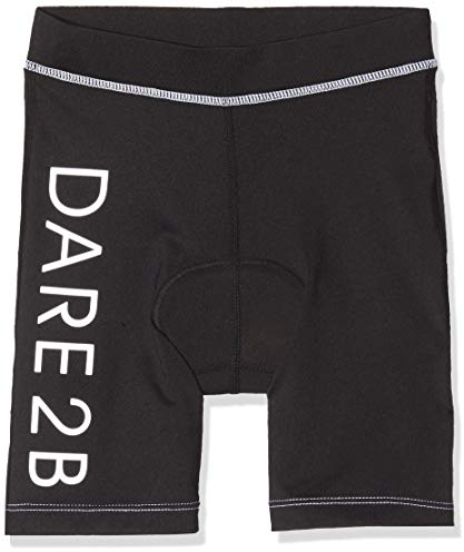 Dare 2b Kids Unisex Reflective Lightweight Cycling Short | Moisture Wicking Fabric, Quick Drying, Moulded Double Density Insert & Gel Gripper at Hem Black