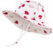 LANGZHEN UPF 50 Sonnenhut für Baby Mädchen Einstellbare Kleinkind Kinder Sonnenschutz Hut Wide Brim Sommer Spiel Hut mit Kinnriemen (Weiß -Erdbeere,6-12Months (48cm /18.9))