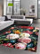 CARPETIA Teppich Wohnzimmer Designerteppich Blumen Herbstblumen Blumenstrauß schwarz rot Größe 120x170 cm