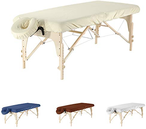 Massageliegenbezug Set Aus Mikrofaser Für Die Massageliege Und Kopfstütze Massagebank Bezug 216x88 cm Mit Kopfstützbezug 33x33 cm Spannbezug Für Massage (Beige)