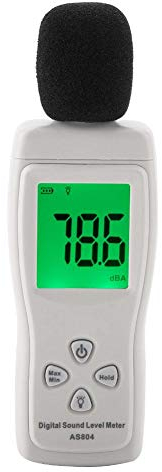 Oumefar Digitaler Schalldruckpegel Dezibelmeter Geräuschmessgerät Gerätetestmonitor mit großem LCD-Display Hoher Genauigkeitsbereich 30-130 dB (Batterie nicht im Lieferumfang enthalten)