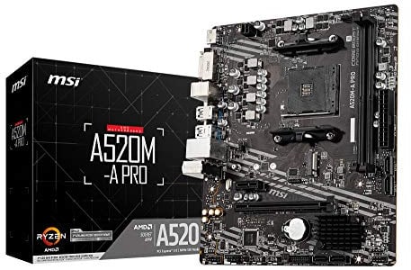 MSI Placa Base A520M-A Pro [Compatible con Ryzen 5000 Series (AM4)] Micro ATX [Equipado con AMD A520] MB5136