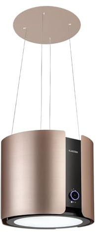 Klarstein Skyfall Hotte d'aspiration - hotte aspirante suspendue, à recyclage/à évacuation, commande par gestes, 45 x 42 cm (Øxl), 413 m³/h, 200 W, 3 vitesses, éclairage LED, rose