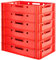 6 Stück E1 Fleischkisten Rot Kisten Eurobox Lebensmittelecht Metzgerkiste Box Aufbewahrungsbox Kunststoff Wanne Plastik Stapelbar Lagerkisten 60 x 40 Kingpower