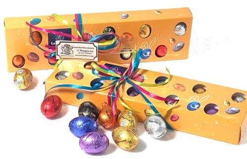 Leonidas Easter Mini Eggs Rectangle Box, 20 pc Milk, Dark & White Assorted