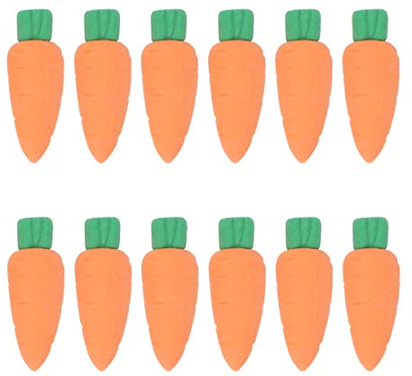 Toddmomy 30Pcs Karotte Radiergummi Gummi Bleistift Radiergummis Neuheit Radiergummis Schreibwaren Büro Schule Liefert für Ostern Party Favor Belohnungen Spiele Preise