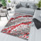 TAPISO Maya Teppich Kurzflor Modern Rot Grau Creme Meliert Streifen Splash Design Verwischt Wohnzimmer Schlafzimmer ÖKOTEX 160 x 220 cm
