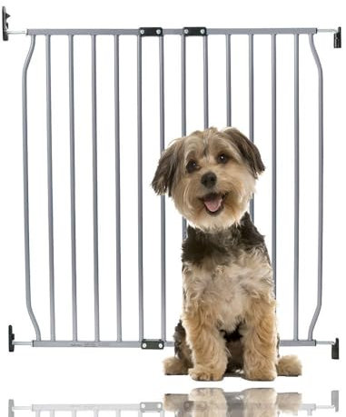Bettacare Eco Screw Fit Pet Gate, Grey, 80cm - 90cm, Screw Fitted Dog Gate, Safety Gate for Puppy
