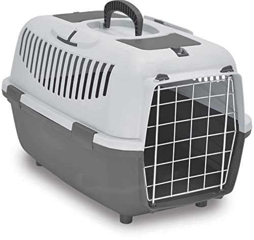 Nomade Lux 3 Hundebox - Transportbox für kleine Hunde und Katzen - 60 x 40 x 38 cm - Kann bis zu 12 kg tragen. Robustes Polypropylen. Türen aus Metal