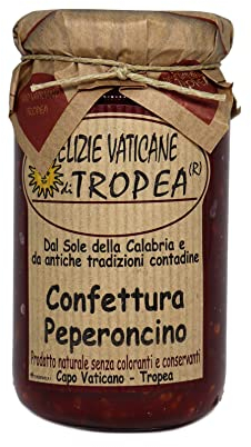 Confettura Peperoncino Piccante Calabrese 180g - Marmellata per Formaggio - Specialità Gourmet Artigianale - Prodotti Calabresi Tipici - Made in Italy- Delizie Vaticane di Tropea (1)