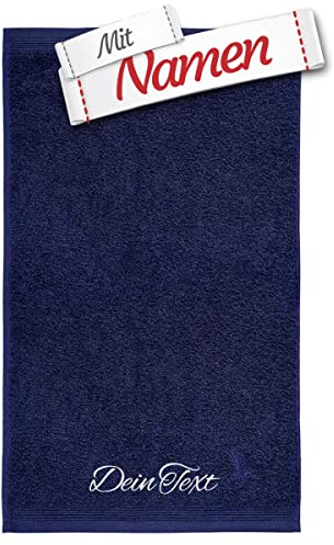 möve Superwuschel Duschtuch mit Namen Bestickt, 80x150 Deep Sea Blau Baumwolle, Personalisiert bestickte Duschtücher zum Baden, Frottee Duschtuch besticken Lassen