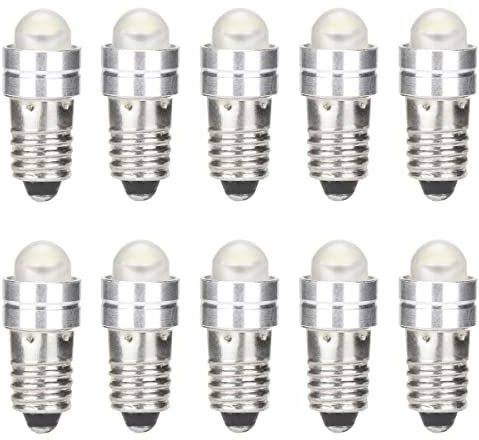 GutReise E5(E5.5) LED Birnen,10ST E5 Schraubbirne Lampen DC 4,5V Warmweiß 0,2Watt 6-7Lm (4.5V, Warm White)