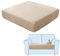 SHUOJIA Sofa-Sitzkissenbezüge, Sofakissen-Bezüge Stretch-Samt,Sitzkissenschutz,Couchkissen-Bezüge Ersatz Für Individuelle Kissen Mit Elastischem Stoff (Beige,2-Seater)