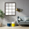 Espejo Ventana Fabricado en España – Mod Siena Industrial- Acabado Artesanal – Espejo de Pared Ideal para Salón, Recibidor, Vestidor, Dormitorio y Baño. (80x120 cm, Nogal)