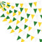 Wimpelkette aus Stoff, 10 m, gelb, grün, weiß, Party-Dekoration, dreieckige Flagge, Girlande, Wimpel für Frühling, Sommer, Hochzeit, Geburtstag, Verlobung, Babyparty, Zuhause, Outdoor, Garten,