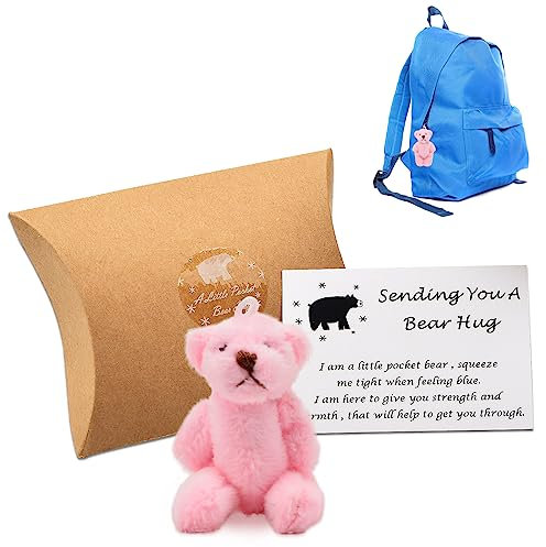 Pipihome Un Piccolo Abbraccio da Orsetto Tascabile-Mandandoti un Abbraccio da orso, Simpatico Orso Tascabile Abbraccio Simbolo D'Amore (rosa)