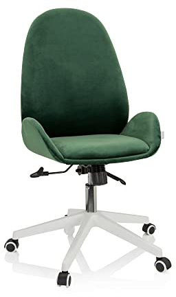 hjh OFFICE 729430 Schreibtischstuhl AVEA Samt höhenverstellbarer Drehstuhl mit hoher ergonomischer Rückenlehne, Grün