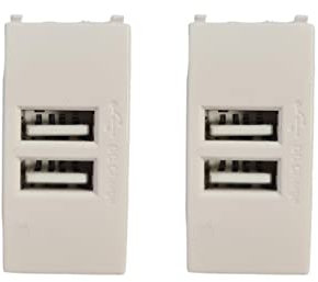 2 unidades USB de pared doble, cargador USB dual 5 V 4 A, compatible con VIMAR PLANA