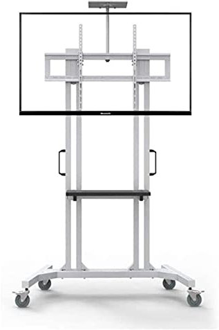 CAZARU 60-100-Zoll-Fernseherständer auf Rädern, TV-Riser-TV-Halterungen, Ständer und Plattenspieler, Bürowagen-Bodenhalterung, Max. Belastung 130 kg/286 lb