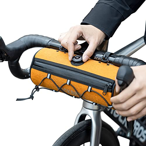 ROCKBROS Road-to-Sky Fahrrad Lenkertasche Fahrradtasche Lenker Vordertasche 1,5L Wasserabweisend Reflektierend Modern 5 Farben für Mountainbikes, Rennräder, Citybikes Orange