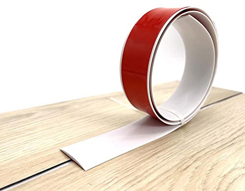 PVC Selbstklebend Abdeckleiste 1/3/10M Übergangsprofil Wasserdicht Selbstklebend,Übergangsschiene Abschlussprofil,Gummi Wandsockelleiste,Boden Teppich Laminat (Weiß, 1M)