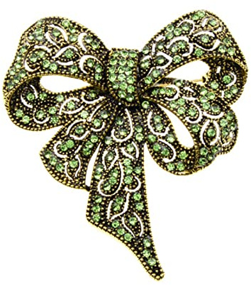VOIV Schwarze Strass-Brosche für Damen, große Schleife, Vintage-Modeschmuck-Accessoires