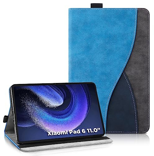 AsWant Funda para Xiaomi Mi Pad 6/6 Pro (11 Pulgadas, 2023 Modelo, 6.ª Generación), Ultra Slim Estuche Protectora Carcasa con Función de Soporte/Cartera Funda para Xiaomi Pad 6 (Azul)