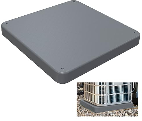 Pearwow Mini almohadilla dividida para sistemas de bomba de calor de aire acondicionado, almohadilla de plástico al aire libre, base de soporte de tierra para unidades de condensador (24 x 24 x 2