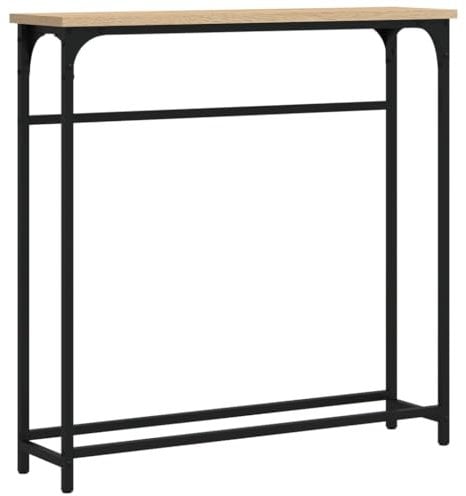 vidaXL Table Console chêne Sonoma 75x19,5x75 cm Bois d'ingénierie, Bout de canapé, Tables de Couloir, Support de Couloir, Table de Couloir